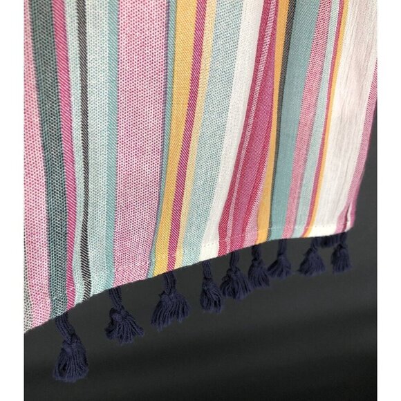 THML Women's Multicolor Striped Halter Dress M Tassels Party Summer Bohemian - Picture 5 of 9